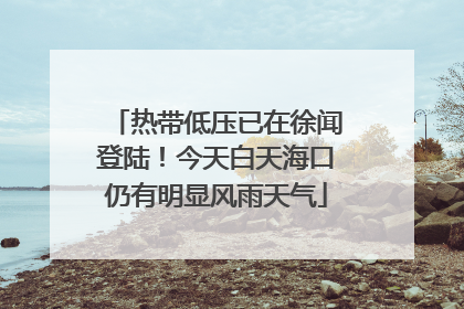 热带低压已在徐闻登陆！今天白天海口仍有明显风雨天气